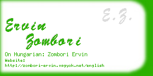 ervin zombori business card